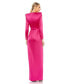 ფოტო #2 პროდუქტის Women's Ieena Long Sleeve Structured Bow Draped Gown