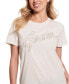 ფოტო #3 პროდუქტის Women's Cotton Lace-Logo Short-Sleeve Easy T-Shirt