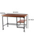 Фото #9 товара Industrial Style Wood And Metal Desk With Two Bottom Shelves, Brown And Black