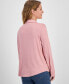 Фото #2 товара Women's Button-Down Knit Shirt, Created for Macy's