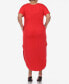 Фото #2 товара Plus Size Short Sleeve V-neck Maxi Dress