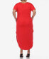 ფოტო #2 პროდუქტის Plus Size Short Sleeve V-neck Maxi Dress