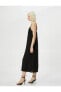 Фото #2 товара Midi Elbise İnce Askılı Yırtmaç Detaylı