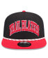 Фото #3 товара Men's Black/Red Portland Trail Blazers Throwback Team Arch Golfer Snapback Hat