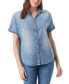 ფოტო #1 პროდუქტის Women's Demi Short-Sleeve Button Front Shirt
