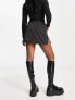 Noisy May mini side split skirt co-ord in black pinstripe