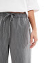 Stradivarius Petite tailored pull on trouser in grey pinstripe