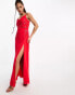 Фото #1 товара Hope & Ivy cowl neck embellished maxi dress in red