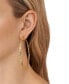 ფოტო #2 პროდუქტის Statement Link Premium Gold-Tone Brass Hoop Earrings