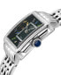 ფოტო #2 პროდუქტის Women's Padova Gemstone Swiss Quartz Diamond Accent Silver-Tone Stainless Steel Bracelet Watch 27mm x 30mm