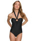 Women's O-Ring One-Piece Bandeau-Neck Swimsuit