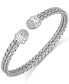 ფოტო #1 პროდუქტის Diamond Weave Cuff Bracelet in Sterling Silver (1/5 ct. t.w.)