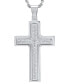 ფოტო #4 პროდუქტის Men's Stainless Steel "Our Father" English Prayer Spinner Cross 24" Pendant Necklace
