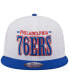 Фото #4 товара Men's White Philadelphia 76ers Team Stack 9FIFTY Snapback Hat