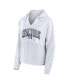 Women's White New York Yankees Striped Fundamentals Notch Neck Pullover Hoodie