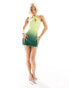 Фото #4 товара Annorlunda crochet ombre mini dress in green