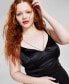 Фото #5 товара Trendy Plus Size Strappy Rhinestone Lace-Up-Back Gown