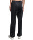 Women's Velour Rhinestone-Logo Side-Slit Track Pants