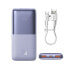 Фото #2 товара Внешний аккумулятор Baseus Bipow Pro 10000mAh 20W с кабелем USB USB-C 3A 0.3m, фиолетовый