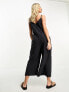 ASOS DESIGN Maternity strappy jersey jumpsuit in charcoal