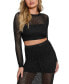 ფოტო #1 პროდუქტის Women's Morgen Long-Sleeve Mesh Stitch Sweater