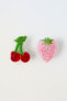 2-pack cherry and strawberry hair clips