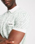 Liquor N Poker co-ord jersey polo in sage green with jacquard print