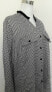 Jones New York Women's Button Front Printed V Neck Shirt Blouse Black Ivory14W