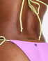 Candypants contrast string bikini bottom in lime and lilac MUILT, 44 - фото #3