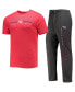 ფოტო #5 პროდუქტის Men's Heathered Charcoal and Red Dayton Flyers Meter T-shirt and Pants Sleep Set