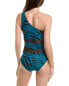 Фото #2 товара Carmen Marc Valvo Spliced One-Shoulder One-Piece Women's