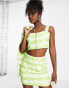 Фото #1 товара Urban Revivo co-ord tweed crop top in green check print