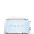 SMEG Four Slice Toaster Pastel Blue TSF02PBEU - 4 slice(s) - Blue - Steel - Buttons - Level - Rotary - China - 1500 W