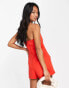 Фото #8 товара River Island bandeau scuba playsuit in red