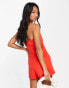 River Island bandeau scuba playsuit in red