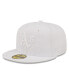 Фото #1 товара Men's Oakland Athletics White on White 59FIFTY Fitted Hat