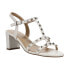 Фото #2 товара VANELi Midge Studded Block Heels Womens White Casual Sandals MIDGE-310911