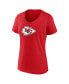 Фото #2 товара Women's Red Kansas City Chiefs Mother's Day V-Neck T-shirt