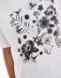 Фото #3 товара ASOS DESIGN oversized t shirt with floral graphic in white