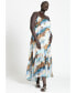 Plus Size Printed Chiffon Flare Maxi Dress