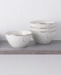 Platinum Wave Set of 4 Rice Bowls, Service For 4