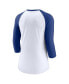 Фото #4 товара Women's White, Royal Los Angeles Dodgers Next Up Tri-Blend Raglan 3/4 -Sleeve T-shirt