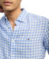 ფოტო #3 პროდუქტის Men's Slim-Fit Gingham Check Button-Down Linen Shirt