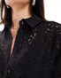 Фото #3 товара Selected Femme co-ord oversized laced shirt in black