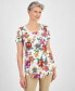 ფოტო #1 პროდუქტის Petite Garden Statement Scoop-Neck Top, Created for Macy's