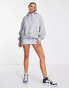 Фото #4 товара Nike mini swoosh over-oversized pullover hoodie in grey and sail