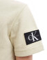 Calvin Klein Jeans badge waffle t-shirt in sand