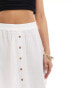 Фото #5 товара New Look button down mini skirt in white