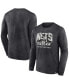 Фото #1 товара Men's Heather Charcoal Distressed Brooklyn Nets Front Court Press Snow Wash Long Sleeve T-shirt