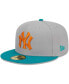 Фото #4 товара Men's Gray, Teal New York Yankees 59FIFTY Fitted Hat